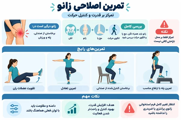 تمرین اصلاحی زانو؛ تمرکز بر قدرت و کنترل حرکت